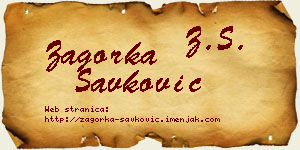Zagorka Savković vizit kartica